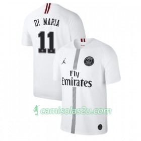 Camisolas de Futebol Paris Saint Germain Di Maria 11 Jodan Branco Equipamento 3ª 2018/19 Manga Curta